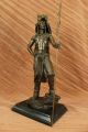 Indianer Figur Kamiko Amerikanischer Ureinwohner Wolf Bronze Kunst Skulptur Groß Antike Bild 9