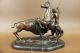 Skulptur Bronze Unterzeichnet Theodore Indianischen Jäger Büffel Antike Bild 5