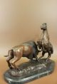Skulptur Bronze Unterzeichnet Theodore Indianischen Jäger Büffel Antike Bild 6