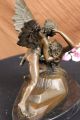Elegante Bronze Liebhaber Amor Psyche Romantik Skulptur Figur - Kultur Große Antike Bild 9