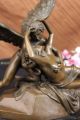 Elegante Bronze Liebhaber Amor Psyche Romantik Skulptur Figur - Kultur Große Antike Bild 10