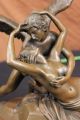 Elegante Bronze Liebhaber Amor Psyche Romantik Skulptur Figur - Kultur Große Antike Bild 4