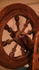 Sehr Altes Spinnrad,  Handarbeit Mit Holz Keilen,  Antik Holzarbeiten Bild 2