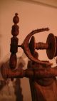 Sehr Altes Spinnrad,  Handarbeit Mit Holz Keilen,  Antik Holzarbeiten Bild 3