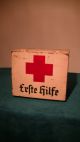 Alter Rot Kreuz Kasten,  Erste Hilfe Kiste,  Altes,  Antik Holzarbeiten Bild 2