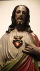 Alte,  Grosse Figur,  Jesus,  Datiert Auf 1896,  Handbemalt,  Antik Antike Bild 3