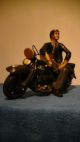 Motorrad,  Fahrer,  Standmodell,  Harley ?,  Antik Stil,  Dekoration,  Kein Spielzeug Antike Bild 1