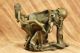 Unterzeichnete Orig.  Franz.  Gotische Nackte Nymphe Mit Skelett Bronze - Skulptur Antike Bild 5