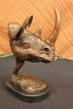 Figur Statue Weißes Nashorn Rhino Kunst Bronze Skulptur Dali Antike Bild 1