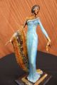 Farbe Bronze Patina Showgirl Modell Schauspielerin Broadway Statue Kunst Decko Antike Bild 7