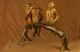 Bronze Skulptur Multi Farben Patina 3 Affen Art Deco Figur Statue Antike Bild 6
