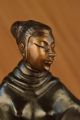 Bronze Skulptur Gegossen Art Nouveau Dekor Marmorsockel Figur Dekor Antike Bild 9