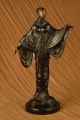 Bronze Skulptur Gegossen Art Nouveau Dekor Marmorsockel Figur Dekor Antike Bild 1