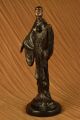 Bronze Skulptur Gegossen Art Nouveau Dekor Marmorsockel Figur Dekor Antike Bild 3