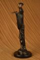 Bronze Skulptur Gegossen Art Nouveau Dekor Marmorsockel Figur Dekor Antike Bild 4