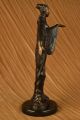 Bronze Skulptur Gegossen Art Nouveau Dekor Marmorsockel Figur Dekor Antike Bild 8