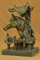 Figur Große - Liebevoll Pferd Mit Sattel Western Art Cowboy Antike Bild 2