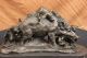Unterzeichnet Bronze Marmor Wildschwein Hunde Zur Jagd Tier Sculpture Abbildung Antike Bild 2