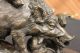Unterzeichnet Bronze Marmor Wildschwein Hunde Zur Jagd Tier Sculpture Abbildung Antike Bild 4