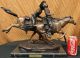 Bronze Skulptur Remington Verwundete Bunkie Western - Cowboy - Pferd Marmor Figurine Antike Bild 1