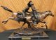 Bronze Skulptur Remington Verwundete Bunkie Western - Cowboy - Pferd Marmor Figurine Antike Bild 2