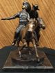 Bronze Skulptur Remington Verwundete Bunkie Western - Cowboy - Pferd Marmor Figurine Antike Bild 4