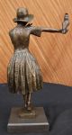 Bronze Skulptur Art Deco Mädchen Mit Papagei Von Chiparus Signiert Marmor Fuß Antike Bild 3