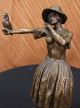 Bronze Skulptur Art Deco Mädchen Mit Papagei Von Chiparus Signiert Marmor Fuß Antike Bild 6