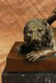 Skulptur Bronze Art Deco Heißen Guss Römischen Krieger Verlegung Mit Löwen Antike Bild 9