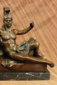 Skulptur Bronze Art Deco Heißen Guss Römischen Krieger Verlegung Mit Löwen Antike Bild 11