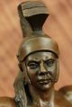 Skulptur Bronze Art Deco Heißen Guss Römischen Krieger Verlegung Mit Löwen Antike Bild 7