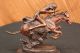 Frederic Remington Indianer Auf Pferd Cheyenne Bronze Skulptur Antike Bild 8