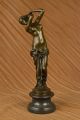 Bronze Statue Kunst Deko Nacktes Mädchen Von Aldo Vitaleh Figur Antike Bild 2