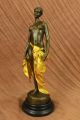 Bronzeskulptur Hautfarben Vergoldet Deco Art Mädchen Museumqualität Heiß Guss Antike Bild 11
