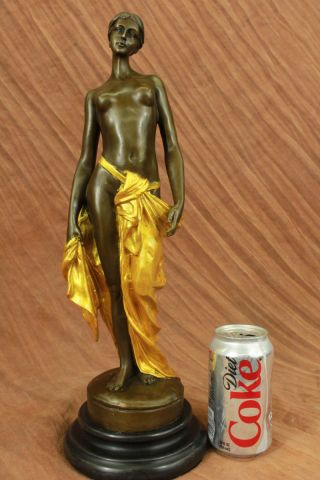Bronzeskulptur Hautfarben Vergoldet Deco Art Mädchen Museumqualität Heiß Guss Bild
