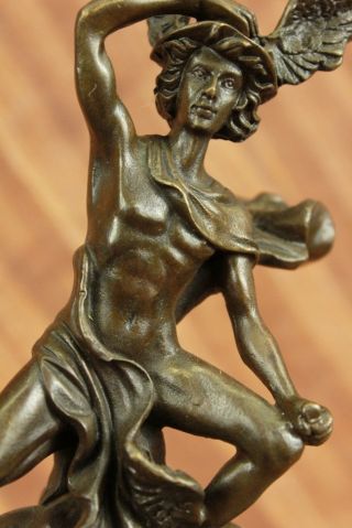 Bronze Statue Marmor Skulptur Art Deco Rämisch Nackter Fliegender Merkur Deko Bild
