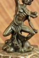 Bronze Statue Marmor Skulptur Art Deco Rämisch Nackter Fliegender Merkur Deko Antike Bild 3