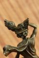 Bronze Statue Marmor Skulptur Art Deco Rämisch Nackter Fliegender Merkur Deko Antike Bild 4