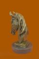 Große Vintage Bronze Reiterpferde Büste Alten Jagd / Rennen Klub Skulptur Statue Antike Bild 3