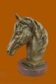 Große Vintage Bronze Reiterpferde Büste Alten Jagd / Rennen Klub Skulptur Statue Antike Bild 4