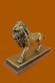 Afrikanischer Löwe Bronze Skulptur Statue Von Barye Statuette Marmorsockel Deko Antike Bild 1