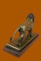 Afrikanischer Löwe Bronze Skulptur Statue Von Barye Statuette Marmorsockel Deko Antike Bild 5