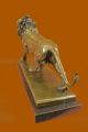 Afrikanischer Löwe Bronze Skulptur Statue Von Barye Statuette Marmorsockel Deko Antike Bild 6