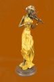 Mehrfarbig Patina Bronze Skulptur Violin Spielerin Viola Musiker Marmorfigur Antike Bild 1