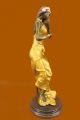 Mehrfarbig Patina Bronze Skulptur Violin Spielerin Viola Musiker Marmorfigur Antike Bild 2