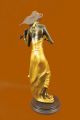Mehrfarbig Patina Bronze Skulptur Violin Spielerin Viola Musiker Marmorfigur Antike Bild 3