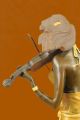 Mehrfarbig Patina Bronze Skulptur Violin Spielerin Viola Musiker Marmorfigur Antike Bild 7