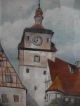 Altes Antikes Gemälde - Im Schwarzen Holzrahmen - Signatur - Rothenburg O.  D.  T. Antike Bild 4