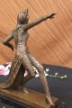Exotischer Tänzer Figur Vintage Signiert Statue Von Mirval Marmor Basis Deko Antike Bild 9