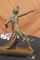 Exotischer Tänzer Figur Vintage Signiert Statue Von Mirval Marmor Basis Deko Antike Bild 10